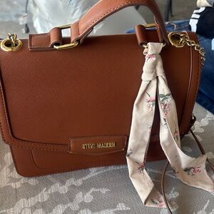 Steve Madden Brown Shoulder Bag with Gold Accents